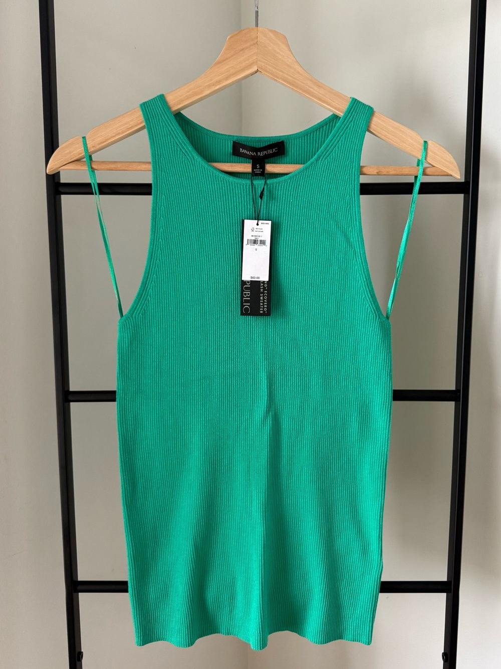 NWT Women’s Banana Republic Sleeveless Ribbed Tank in Emerald Green, size S